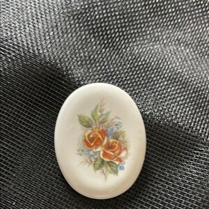 Vintage Floral Ceramic Brooch
